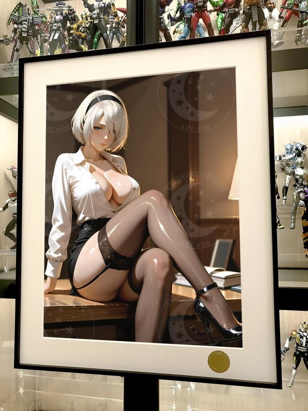 【海外代購】星空 《秘書2B》尤爾哈YoRHa尼爾機械紀元夜刃二號B型動漫裝飾畫 