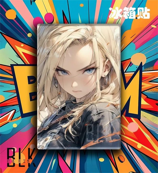 【海外代購】巴洛克 《帥氣18號》拉姿麗七龍珠人造人裝飾畫冰箱貼 