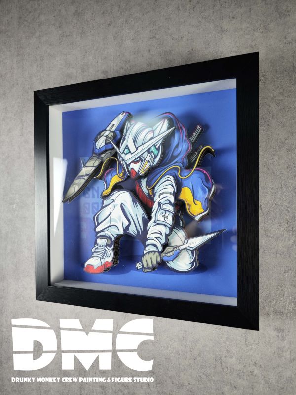 【海外代購】【34*34CM】Drunky Monkey Crew 醉猴組 高達 Gundam 立體裝飾畫 