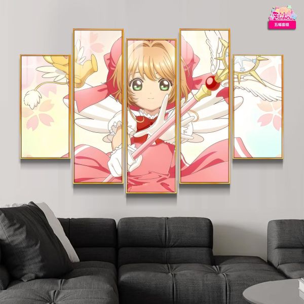 【海外代購】阿喵畫社 魔卡少女櫻 櫻之魔法五幅套裝 新品12k超清異形套裝裝飾畫 