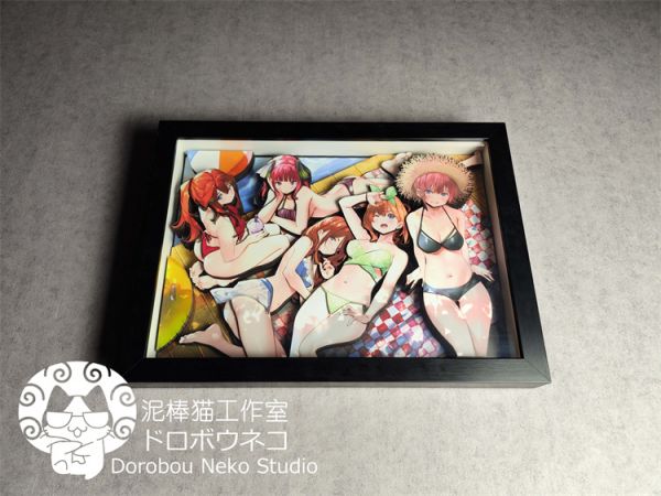 【海外代購】【58*42CM】泥棒貓 五等分的新娘 可月兌立體畫 