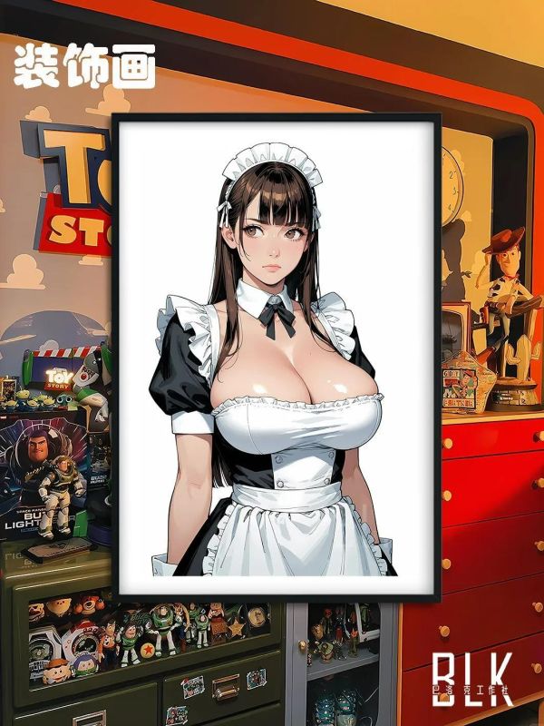 【海外代購】巴洛克 《黑衣女僕》街頭霸王嘉米碧藍航線裝飾畫冰箱貼 