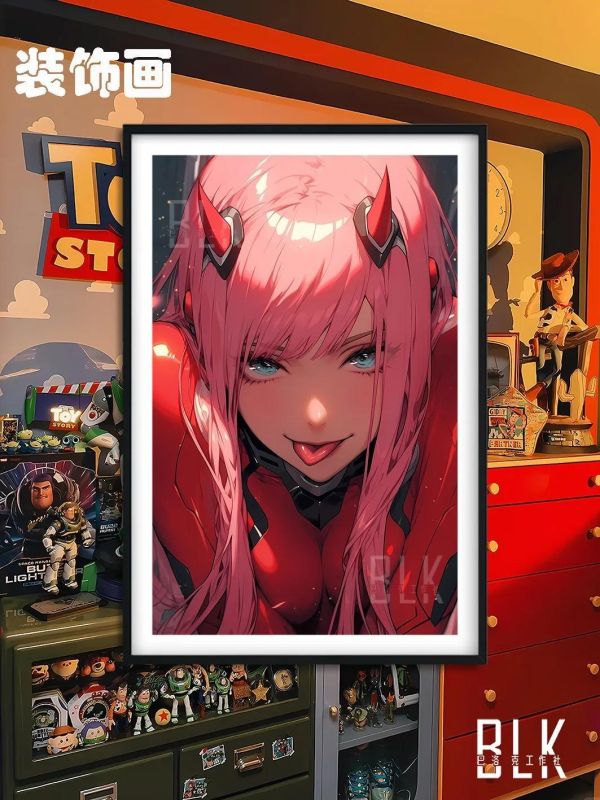 【海外代購】巴洛克《紅色零二》Zero Two國家隊裝飾畫冰箱貼 