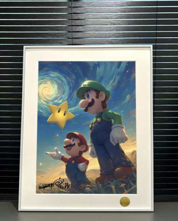 【預定】星空《馬力歐兄弟》瑪利歐超級瑪莉Mario任天堂裝飾畫 
