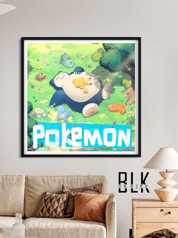 【海外代購】巴洛克 《卡比獸小夥伴》皮卡丘小火龍可達鴨寶可夢神奇寶貝禦三家小智動漫裝飾畫/冰箱貼 
