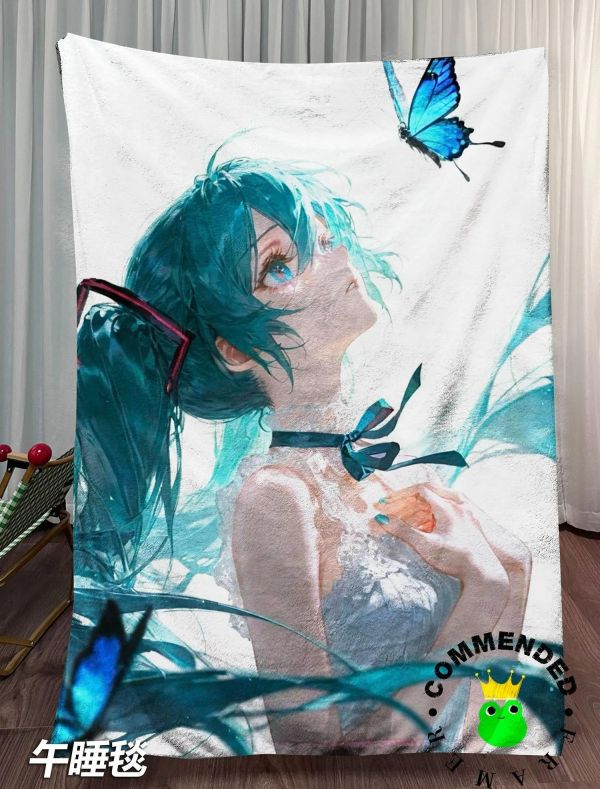 【海外代購】皇呱 《青蝶初音》初音未來裝飾畫 午睡毯  地毯 