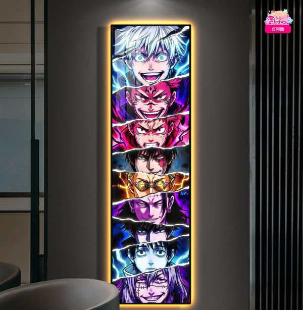 【海外代購】阿喵畫社 咒術回戰經典切片 超長發光燈帶裝飾畫 