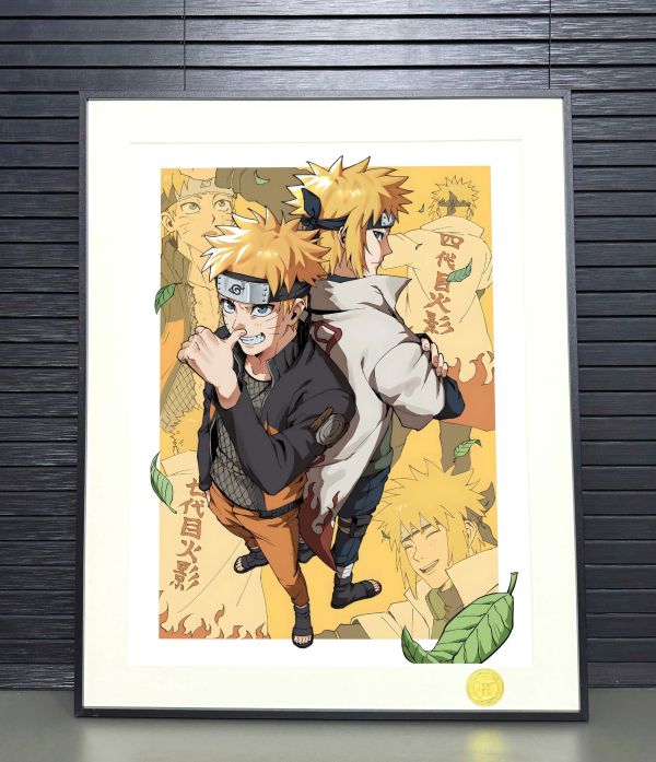 【海外代購】H2 《水門鳴人》火影忍者漩渦鳴人波風水門七代目裝飾畫 