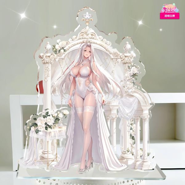【海外代購】阿喵畫社 立牌第十六彈婚紗碧藍航線約克城/斯庫拉/柯妮 25cm大型四層背景亞克力立牌 