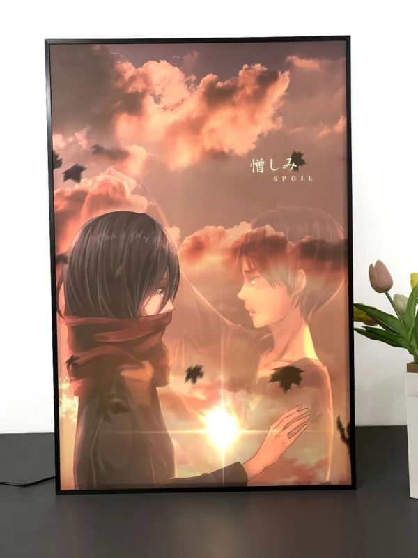 【海外代購】萌萌匠 進擊的巨人 三笠阿克曼 艾倫 導光畫裝飾畫 