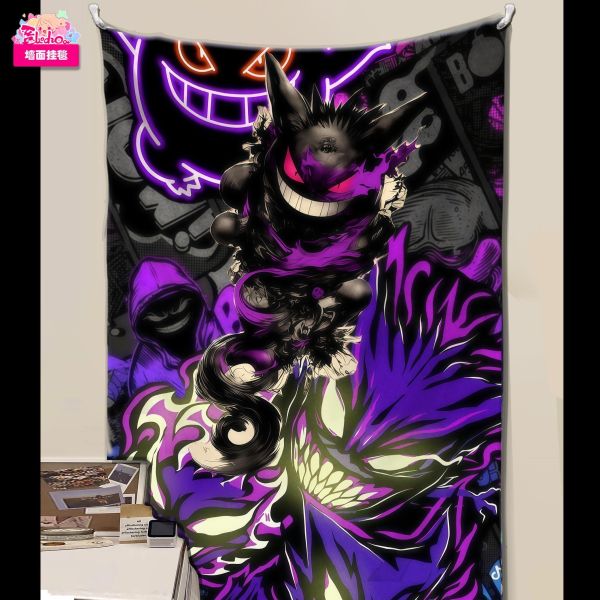 【海外代購】阿喵畫社 耿鬼夜行 大豎新品8k主題高清裝飾畫 床頭地墊 牆面掛毯 冰箱貼 