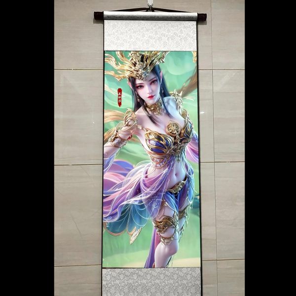 【海外代購】阿喵畫社 彩鱗女王美杜莎卷軸畫 