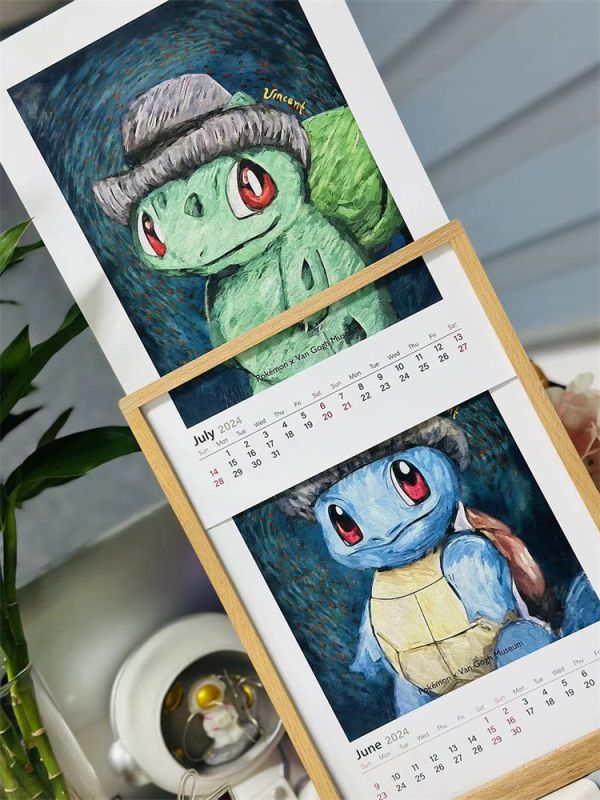 【海外代購】千鳥社 梵谷 新年皮卡丘 年曆 擺台 裝飾畫 