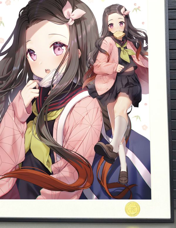 【海外代購】H2 《祢豆子》鬼滅之刃灶門炭治郎我妻善逸動漫二次元裝飾畫 