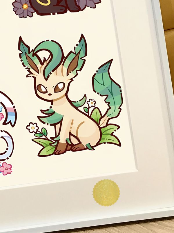 【海外代購】星空 《伊布全家福》寶可夢神奇寶貝仙子月亮裝飾畫 