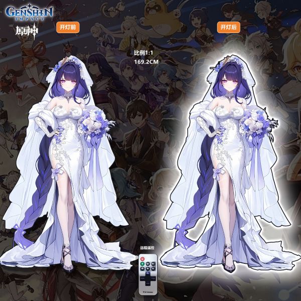 【海外代購】阿喵畫社 1比1復刻 原神 花嫁 雷電將軍 發光燈帶裝飾畫 