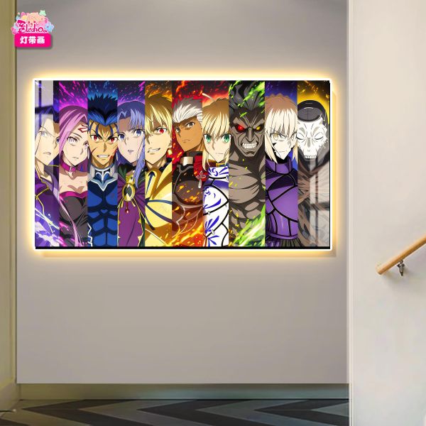 【海外代購】阿喵畫社 Fate英靈團 主題裝飾氛圍感發光燈帶裝飾畫 發光滑鼠墊 床頭地墊 