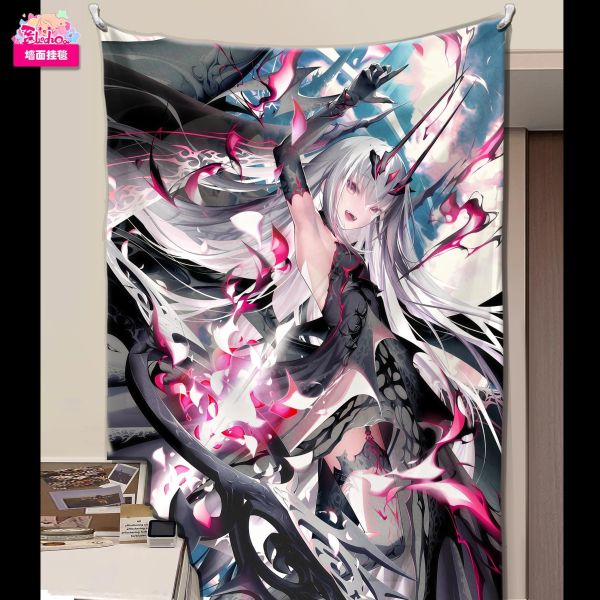 【海外代購】阿喵畫社 黑槍妖華 FGO梅柳齊娜 8k主題高清裝飾畫 午睡毛毯 床頭地墊 牆面掛毯 冰箱貼 