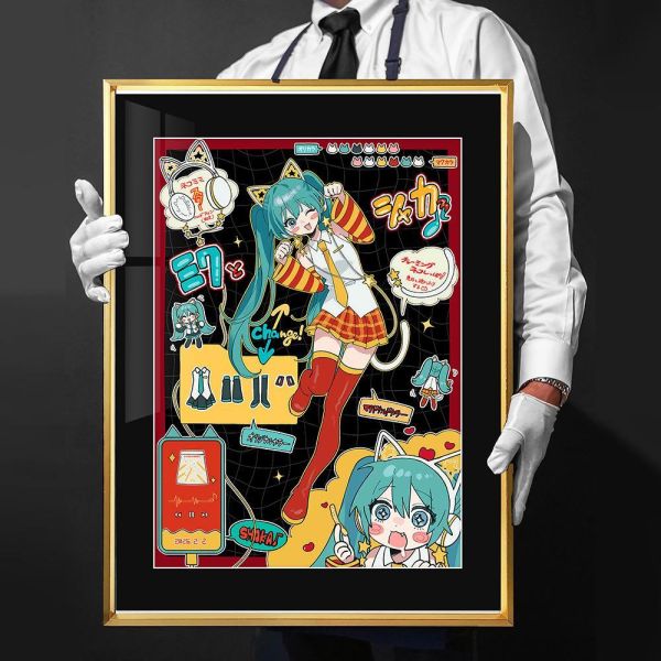 【海外代購】千鳥社 《初音×麥當勞》 初音未來麥當勞聯名Miku二次元週邊動漫掛畫臥室電競房裝飾畫 午睡毯 地毯 