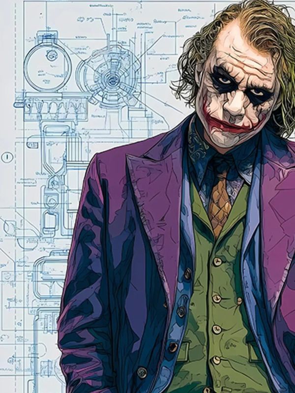 【海外代購】巴洛克《Joker》希斯·萊傑DC黑暗騎士裝飾畫冰箱貼 