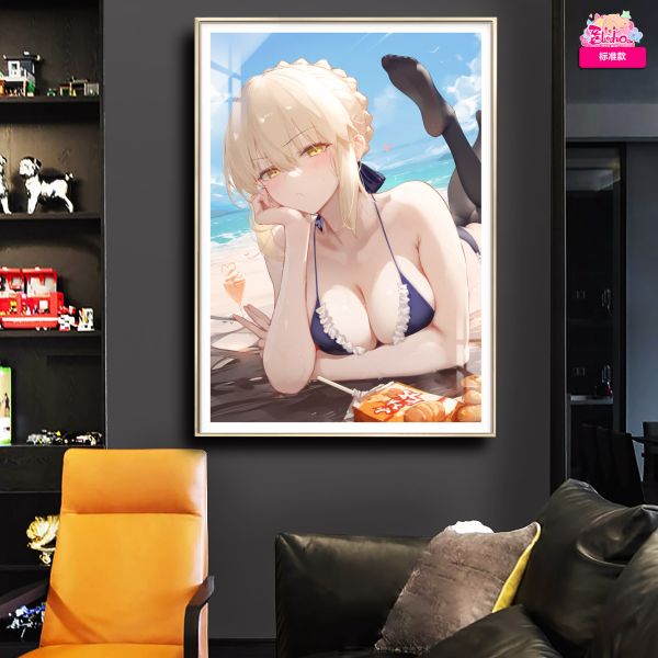 【海外代購】阿喵畫社《fate》沙灘 吾王saber 8k超大高清裝飾畫 