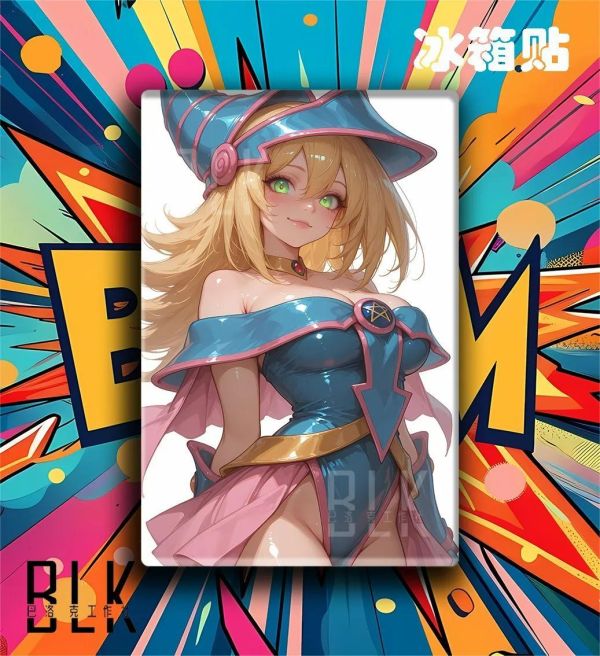 【海外代購】巴洛克《魔術女孩》遊戲王黑魔導女孩裝飾畫冰箱貼 