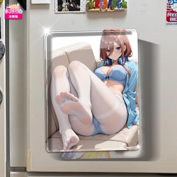 【海外代購】阿喵畫社 動漫冰箱貼第八十五彈五等分新娘白絲系列 高透壓克力磁吸冰箱貼 