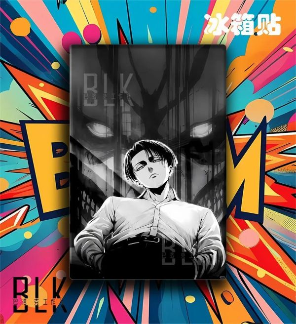 【海外代購】巴洛克 《兵長凝視》利威爾進擊的巨人裝飾畫冰箱貼 