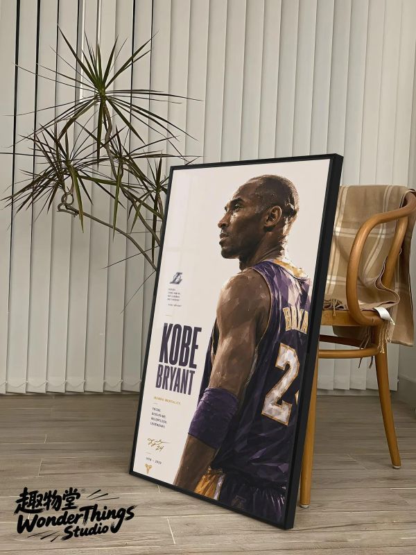 【海外代購】趣物堂《NBA球星畫報》科比詹姆斯庫裏晶瓷畫背景牆裝飾畫 
