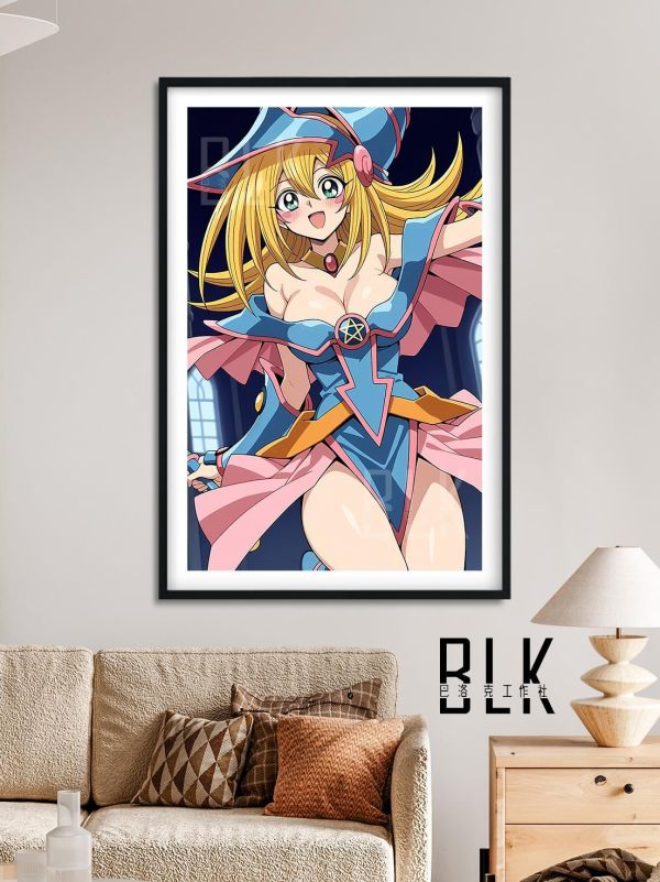 【海外代購】巴洛克 《可愛魔導女孩》遊戲王阿圖姆三幻神黑魔導青眼白龍裝飾畫冰箱貼 