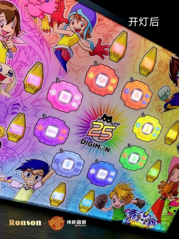 【海外代購】神秘畫廊 原畫師Ronson 黑科技光導 數碼寶貝·25週年神聖計劃之徽章暴龍機大集結 