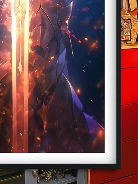 【海外代購】巴洛克 《火焰之劍》Fate/stay night吾王saber阿爾托莉雅·潘德拉貢亞瑟王裝飾畫冰箱貼 