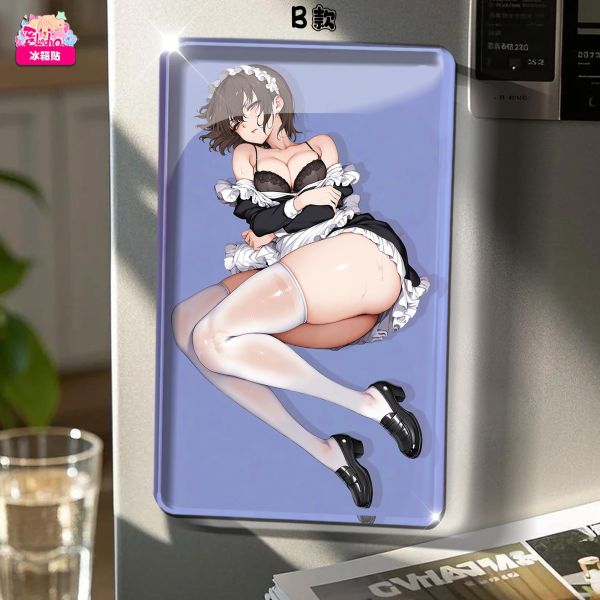 【海外代購】阿喵畫社 第六十五彈女僕瑠璃川椿 高透壓克力磁吸冰箱貼 雙面等身抱枕 