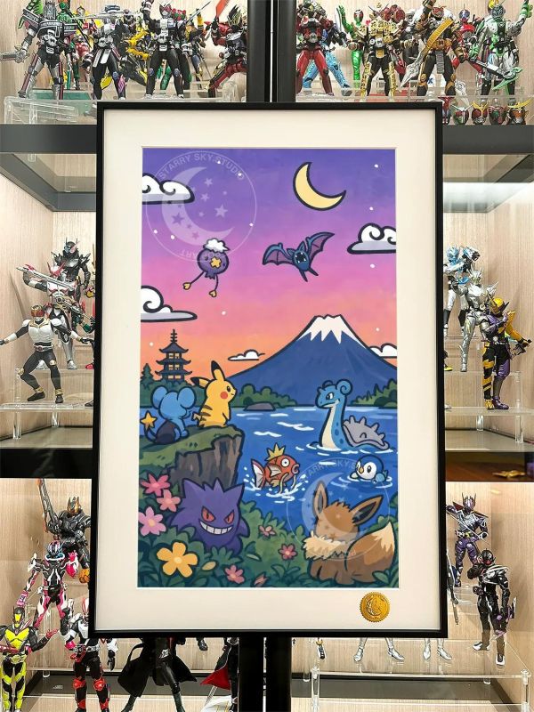 【海外代購】星空《富士山小精靈》拉普拉斯寶可夢30週年裝飾畫 