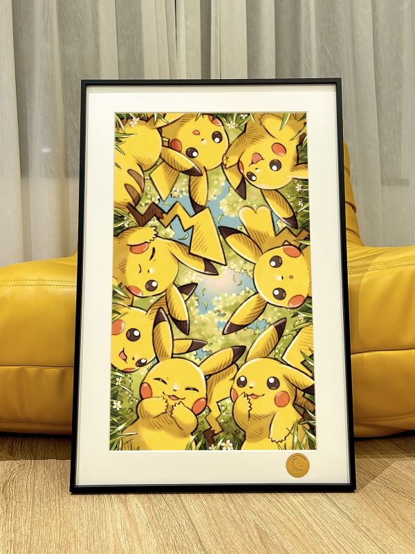 【海外代購】星空 《草叢皮卡丘》寶可夢神奇寶貝小智寵物小精靈Pikachu二次元裝飾畫 