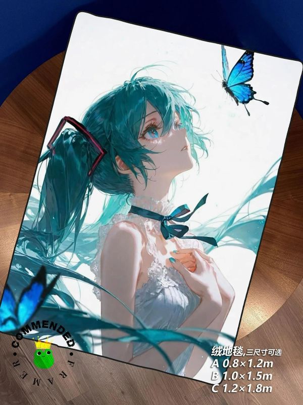 【海外代購】皇呱 《青蝶初音》初音未來裝飾畫 午睡毯  地毯 