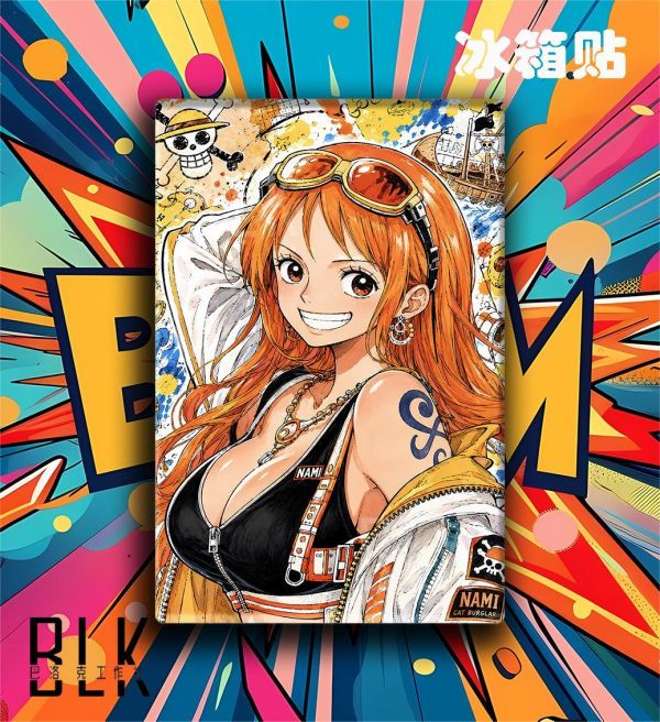 【海外代購】巴洛克 《塗鴉娜美/塗鴉羅賓》海賊王裝飾畫冰箱貼 