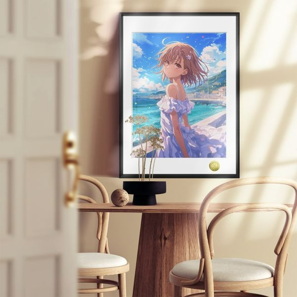 【海外代購】皇呱《海邊炮姐》科學超電磁炮海邊夏日清爽美琴醬裝飾畫 午睡毯 地毯 