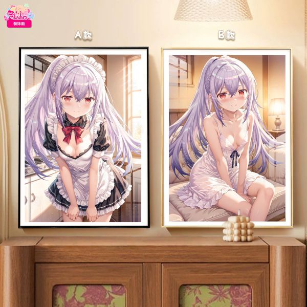 【海外代購】阿喵畫社 可塑性記憶 迎辰 女僕艾拉雙聯 新品8k主題高清裝飾畫 冰箱貼 
