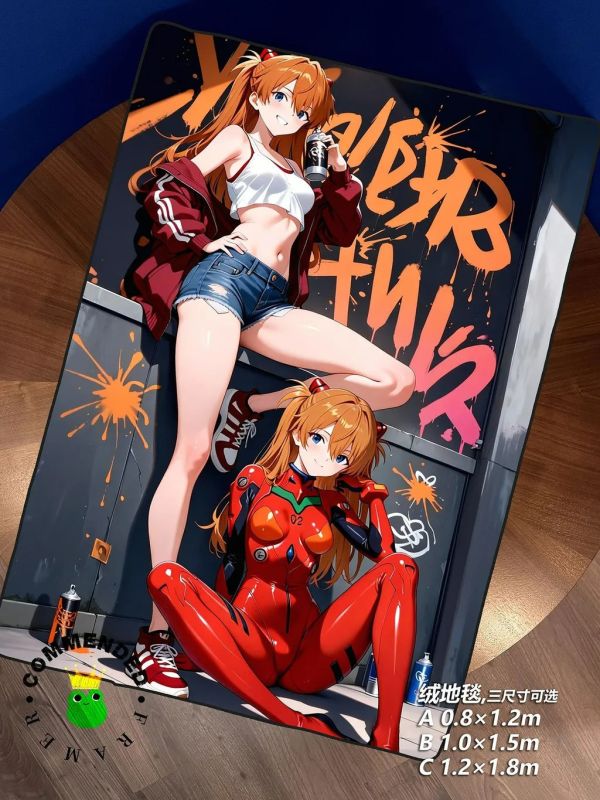 【海外代購】皇呱 《陽光少女明日香》新世紀eva戰士裝飾畫 午睡毯 地毯 