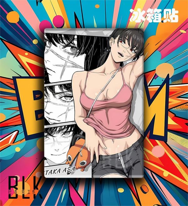 【海外代購】巴洛克 《漫格三鷹朝》電鋸人瑪奇瑪帕瓦蕾塞鏈鋸人電次早川秋動漫裝飾畫冰箱貼 