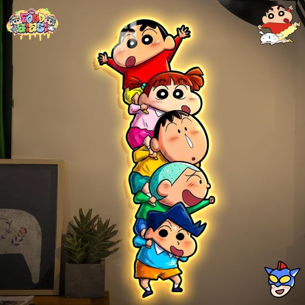 【海外代購】阿喵畫社 蠟筆小新疊疊樂 超長燈帶畫 