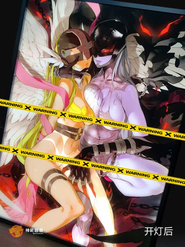 【海外代購】神秘畫廊 黑科技光導天女獸VS女惡魔獸 裝飾畫 