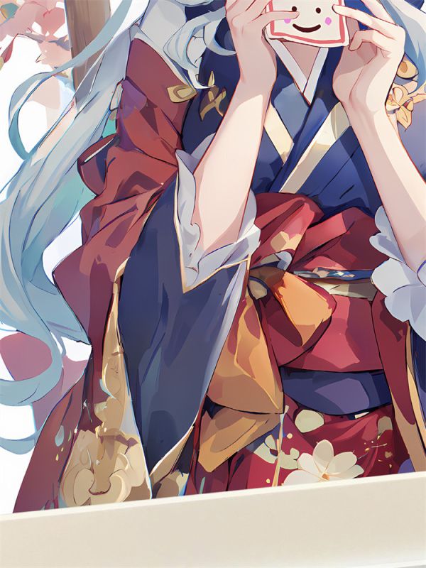【海外代購】星空 和服芙寧娜 芙卡洛斯水之魔神 裝飾畫 