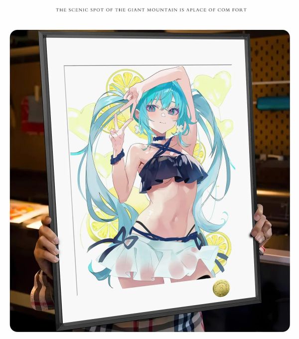 【海外代購】皇呱 《泳裝初音》初音未來裝飾畫 午睡毯 地毯 