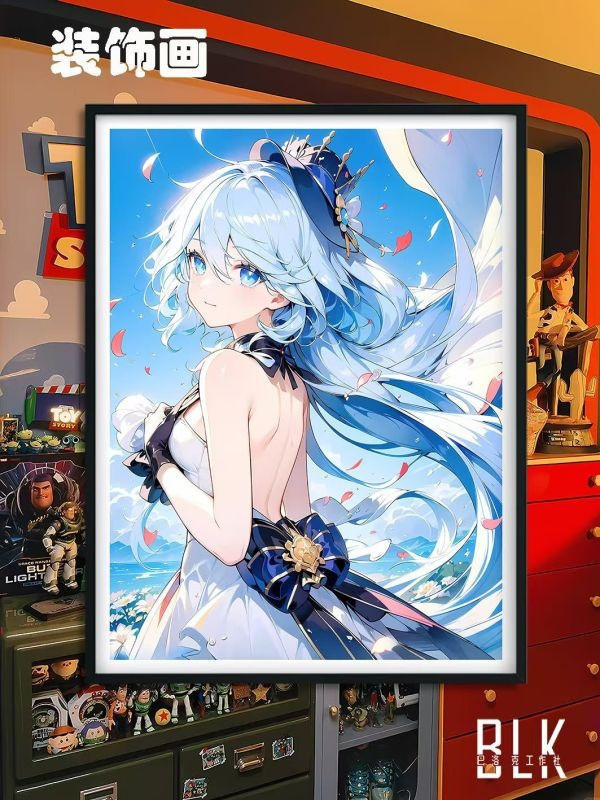 【海外代購】巴洛克 芙寧娜原神芙卡洛斯水神裝飾畫/冰箱貼 