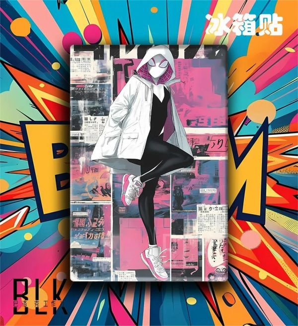 【海外代購】巴洛克《報紙格溫》漫威復仇者聯盟動漫裝飾畫冰箱貼 