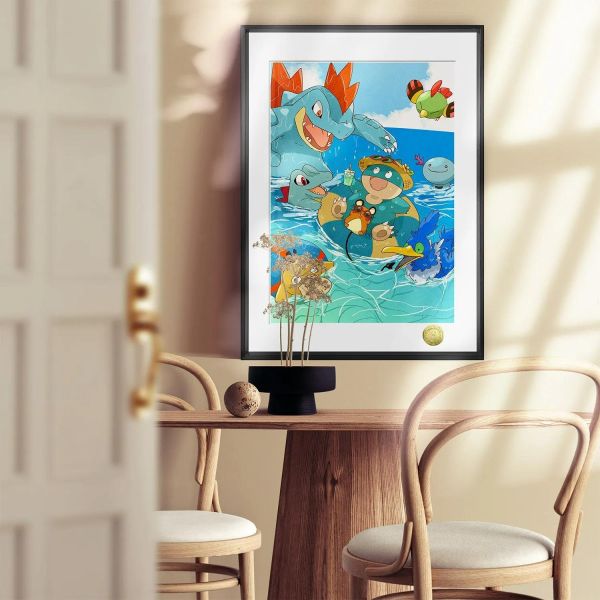 【海外代購】皇呱 《海浪與精靈們》寶可夢裝飾畫 午睡毯 地毯 