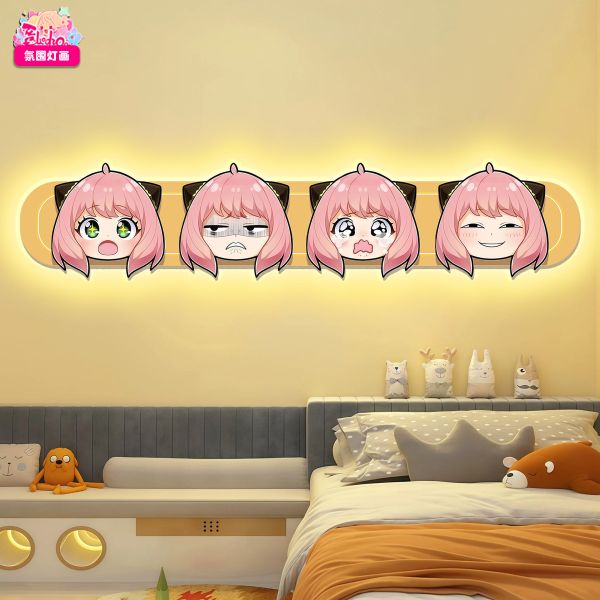 【海外代購】阿喵畫社 阿尼亞經典表情 間諜過家家超長發光燈帶裝飾畫