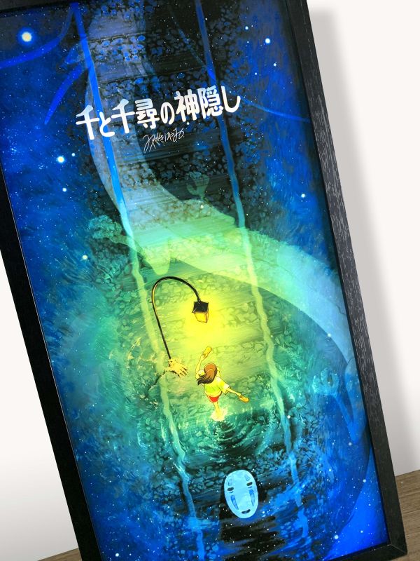 【海外代購】萌萌匠 宮崎駿治愈系列 千與千尋白龍無臉男 導光畫 
